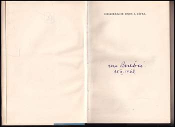 Edvard Beneš: Demokracie dnes a zítra