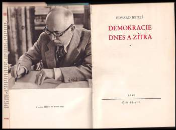 Edvard Beneš: Demokracie dnes a zítra