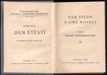 Bohumil Zahradník-Brodský: Den štěstí a jiné novely