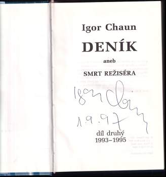 Igor Chaun: Deník, aneb, Smrt režiséra
