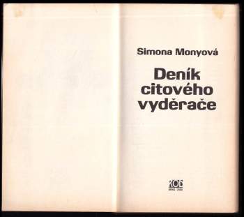 Simona Monyová: Deník citového vyděrače