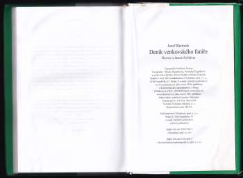 Josef Beránek: Deník venkovského faráře