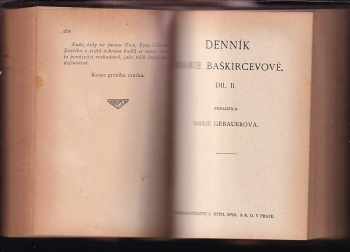 Marija Konstantinovna Baškirceva: Denník Marie Baškircevové 1+2