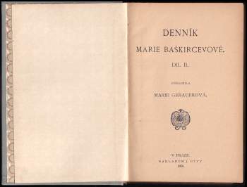 Marija Konstantinovna Baškirceva: Denník Marie Baškircevové