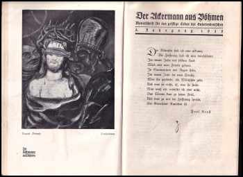 Karl Franz Leppa: Der Ackermann aus Böhmen. Monatschrift für das geistige Leben der Sudetendeutschen - Dritter Jahrgang. - Sudetika