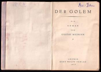 Gustav Meyrink: Der Golem