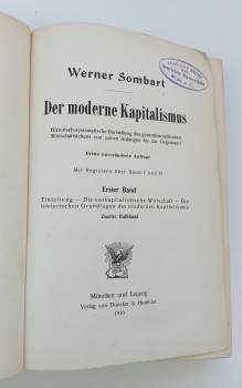 Werner Sombart: Der Moderne Kapitalismus - Erster Band - Zweite hälfte