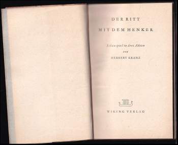 Herbert Kranz: Der Ritt mit dem Henker - Schauspiel in drei Akten - Holzschnitte von Hans Orlowski