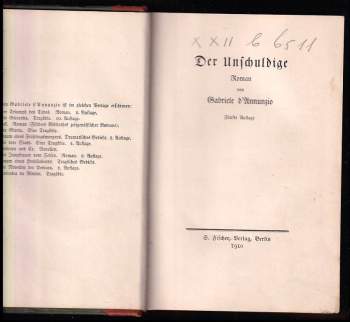 Gabriele d' Annunzio: Der Unschuldige