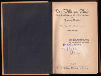 Friedrich Nietzsche: Der Wille zur Macht, eine Auslegung alles Geschehens