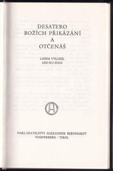 Abd-ru-shin: Desatero Božích přikázání a Otčenáš