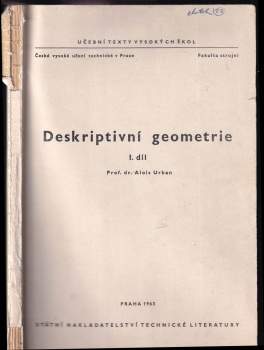 Deskriptivní geometrie I. díl