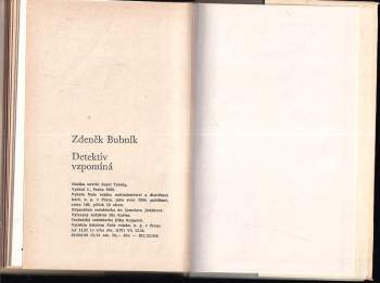 Zdeněk Bubník: Detektiv vzpomíná