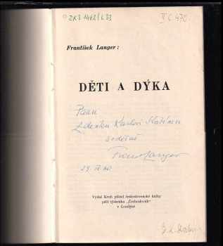 František Langer: Děti a dýka