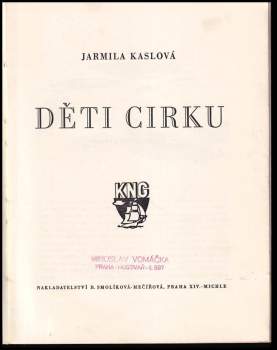 Jarmila Kaslová: Děti cirku