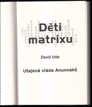 David Icke: Děti matrixu
