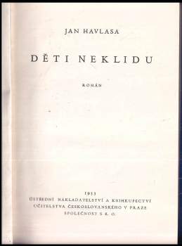 Jan Havlasa: Děti neklidu