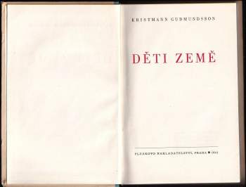 Kristmann Gudmundsson: Děti země