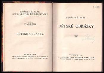 Jindřich Šimon Baar: Dětské obrázky