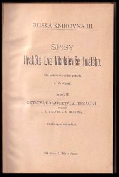 Lev Nikolajevič Tolstoj: Dětství, chlapectví a jinošství