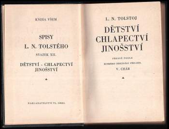 Dětství - Chlapectví - Jinošství : tři povídky