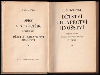 Lev Nikolajevič Tolstoj: Dětství - Chlapectví - Jinošství