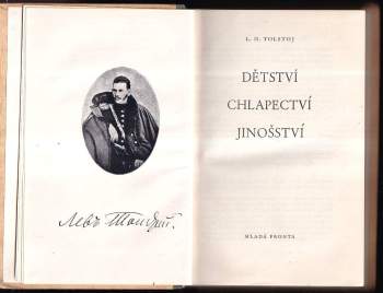 Lev Nikolajevič Tolstoj: Dětství, chlapectví, jinošství