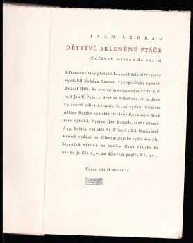 Jean Lebrau: Dětství skleněné ptáče