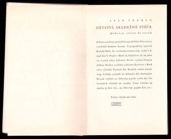 Jean Lebrau: Dětství skleněné ptáče