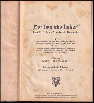 Hans Baßler: Deutsche Imker, Monatsschrift fur die Interessen der Bienenzucht - 49. Jahrgang