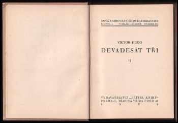 Victor Hugo: Devadesát tři I. - II. díl KOMPLET