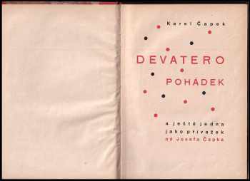 Karel Čapek: Devatero pohádek a ještě jedna jako přívažek [o tlustém pradědečkovi] od Josefa Čapka