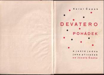 Karel Čapek: Devatero pohádek a ještě jedna jako přívažek [o tlustém pradědečkovi] od Josefa Čapka