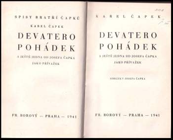 Karel Čapek: Devatero pohádek a ještě jedna od Josefa Čapka jako přívažek