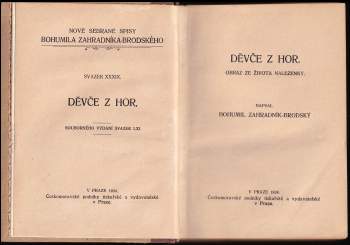 Bohumil Zahradník-Brodský: Děvče z hor