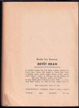 Dorothy L Sayers: Devět hran