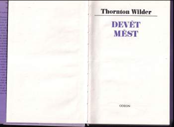 Thornton Wilder: Devět měst