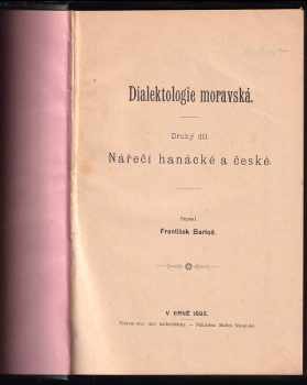 František Bartoš: Dialektologie moravská