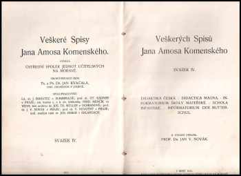 Jan Amos Komenský: Didaktika česká