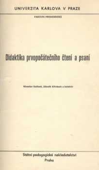 Didaktika prvopočátečního čtení a psaní