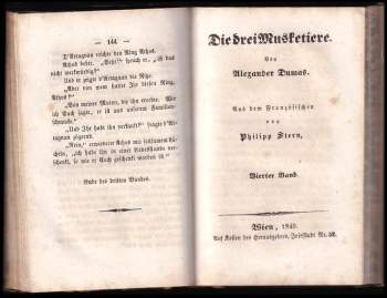 Alexandre Dumas: Die drei Musketiere, Dritter Band + Vierter Band
