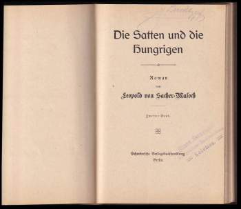 Leopold von Sacher-Masoch: Die Satten und die Hungrigen