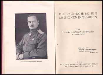 Konstantin W. Sakharow: Die Tschechischen Legionen In Sibirien