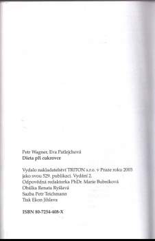 Eva Patlejchová: Dieta při cukrovce