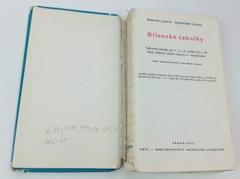 Bohumil Janyš: Dílenské tabulky