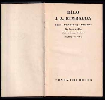 Arthur Rimbaud: Dílo J.A. Rimbauda