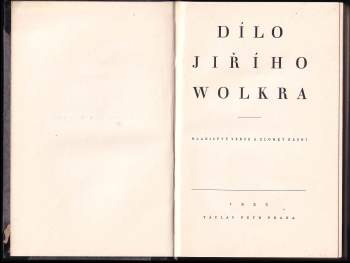 Jiří Wolker: Dílo Jiřího Wolkra