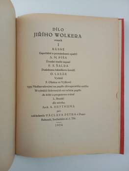 Jiří Wolker: Dílo Jiřího Wolkera