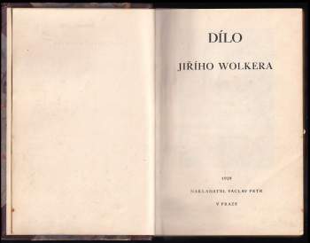 Jiří Wolker: Dílo Jiřího Wolkera