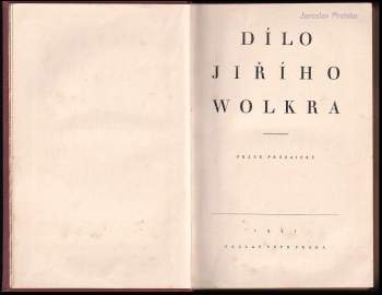 Jiří Wolker: Dílo Jiřího Wolkra